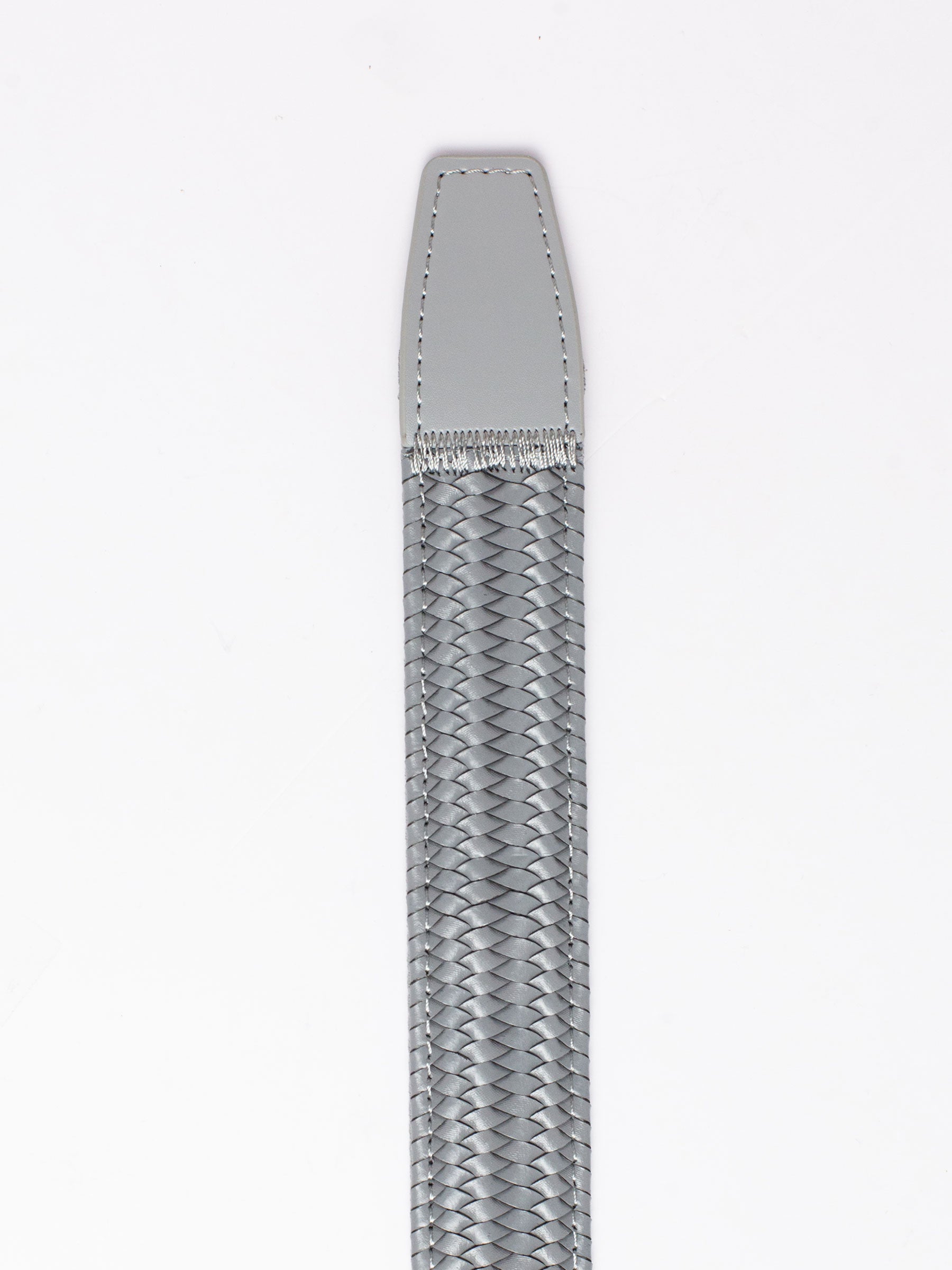 Braided Grey Leather Golf Ratchet Belt 1.38" [35mm]