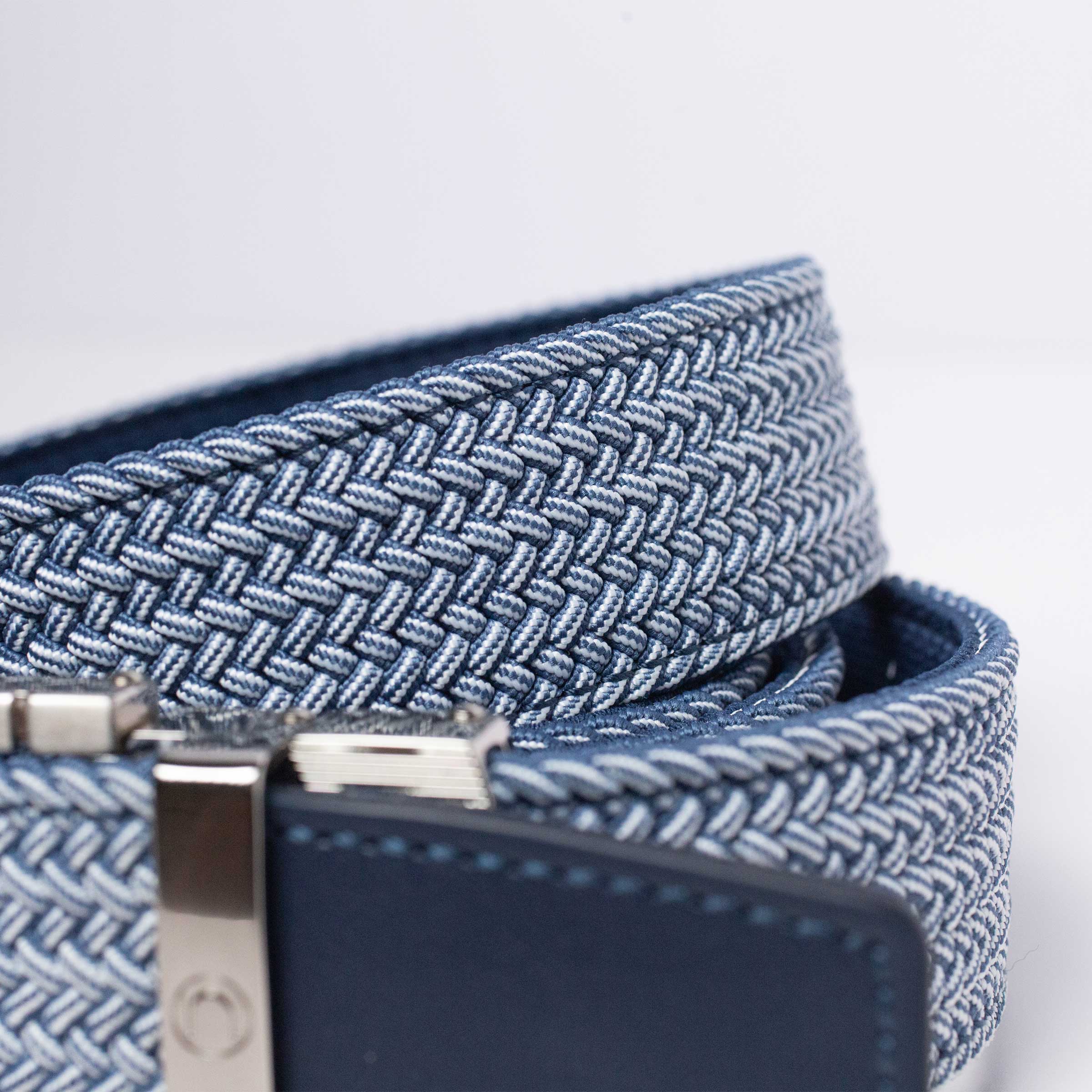 Braided Blue Cord Golf Ratchet Belt 1.38" [35mm]