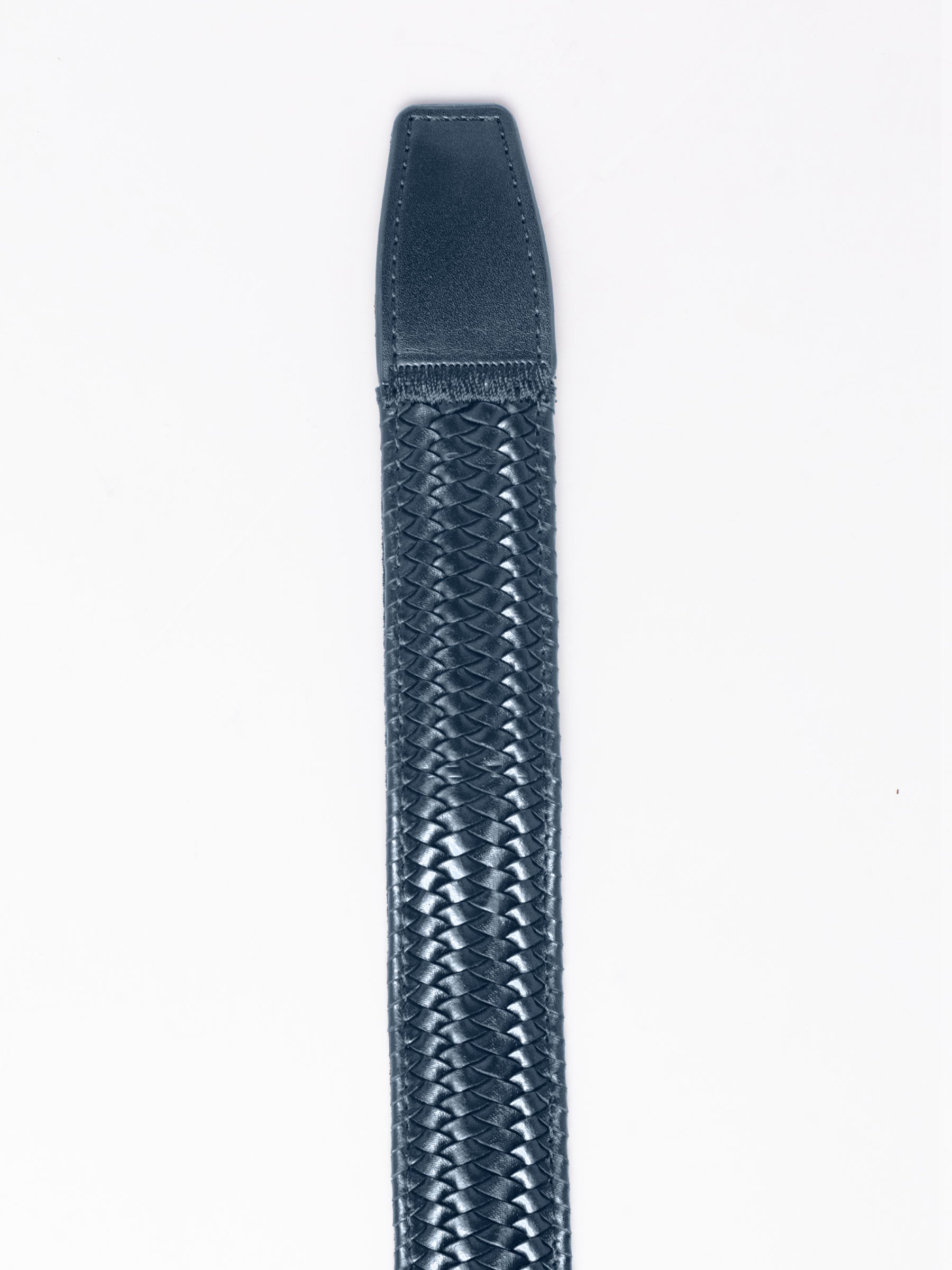 Braided Navy Leather Golf Ratchet Belt 1.38" [35mm]