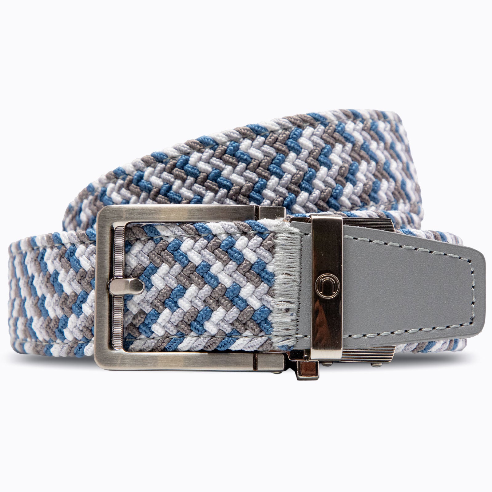 Braided Tricolor Sky Golf Ratchet Belt 1.38