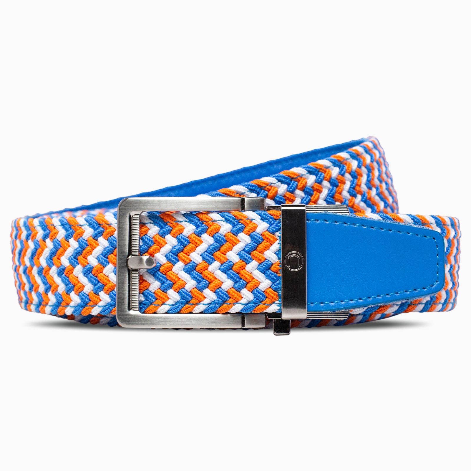 Braided Blue & Orange Golf Ratchet Belt 1.38" [35mm]