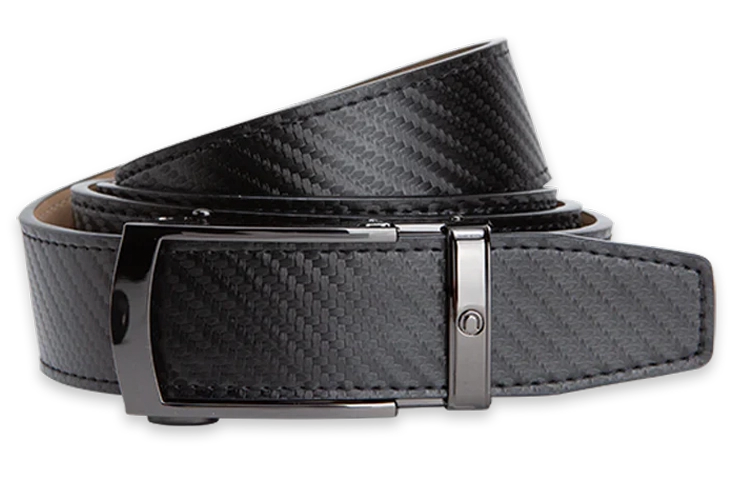 Vetica Carbon Black, 1 3/8" Strap, Dress Belt