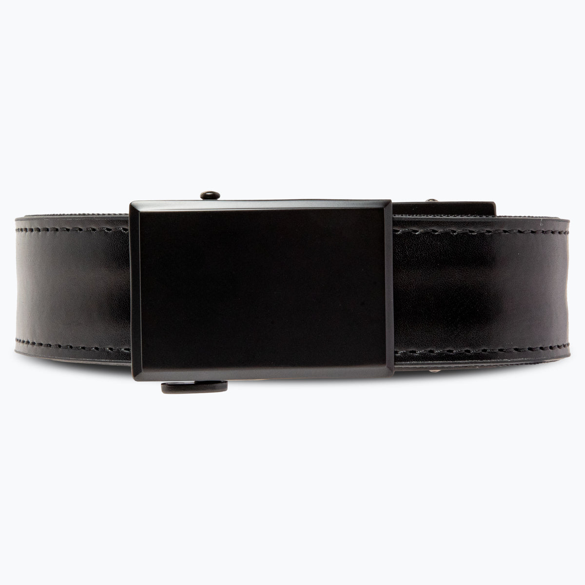 4819 Women\'s Ratchet Belt- 30mm Obsidian Buckle/black Leather Strap, Extra Buy Womens Ratchet Belt With Double Circle Buckle - LeatherBelts main image 2