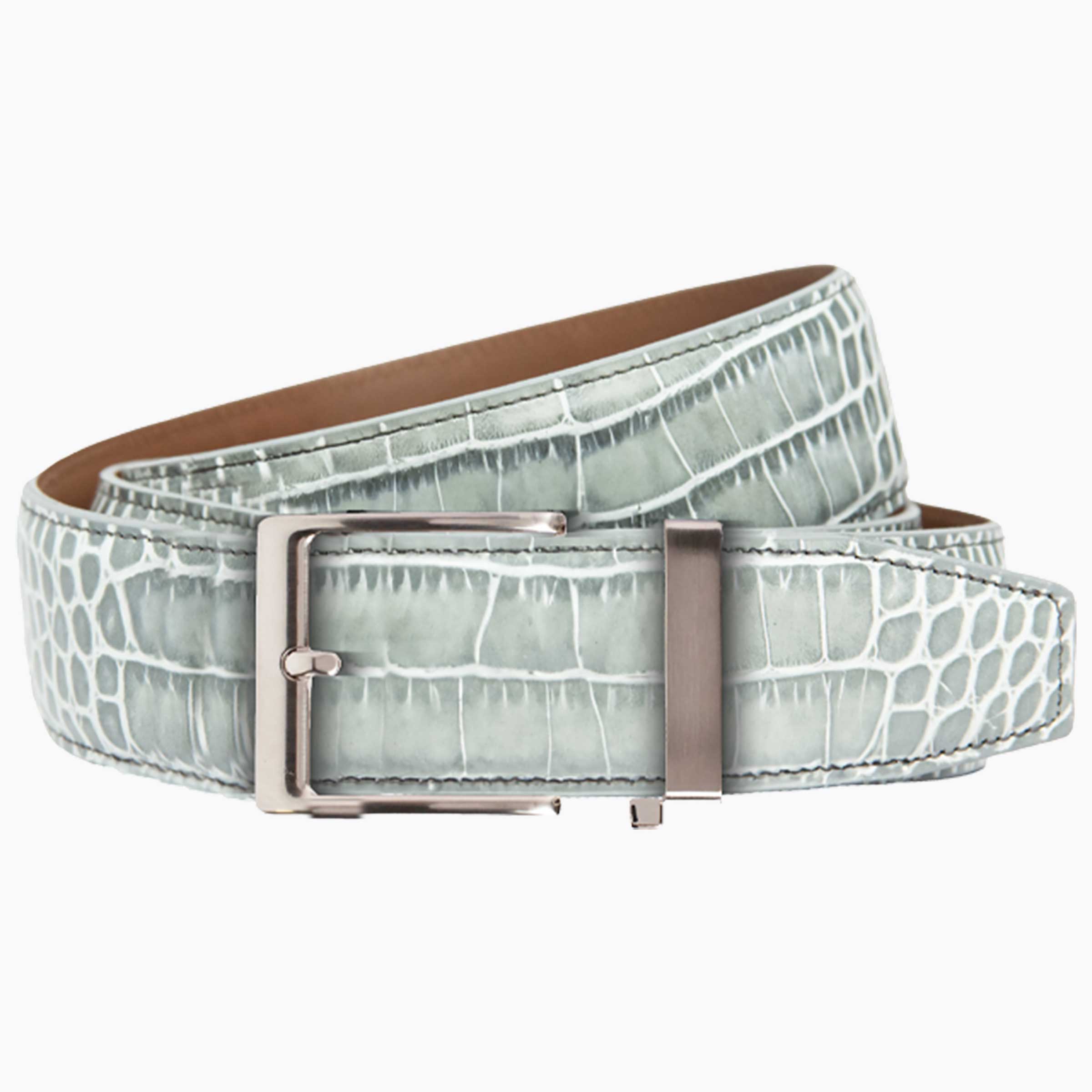 Nexbelt Kayiman Pearl Grey Dress Ratchet Belt 1.575