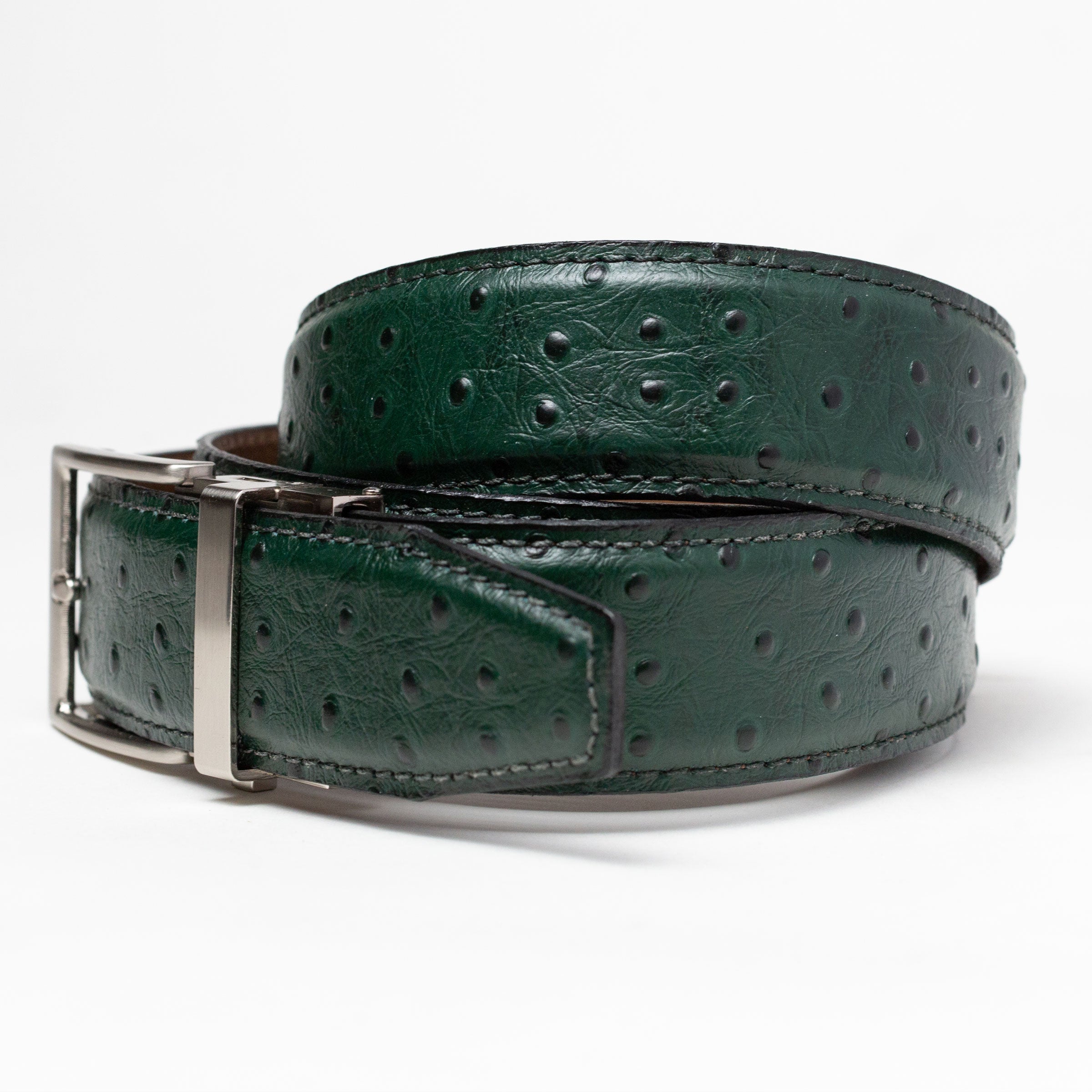 Ostrich Emerald Green Ratchet Belt 1.575" [40mm]