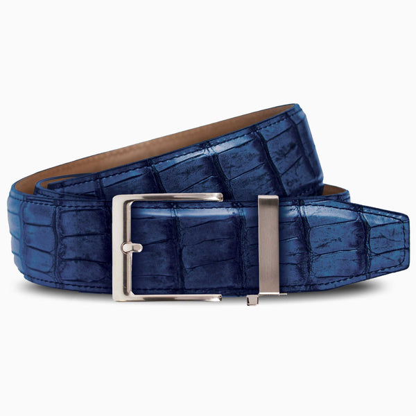 Crocodile Navy Luxury Ratchet Belt 1.575 Crocodile Navy Luxury Ratchet Belt 1.575