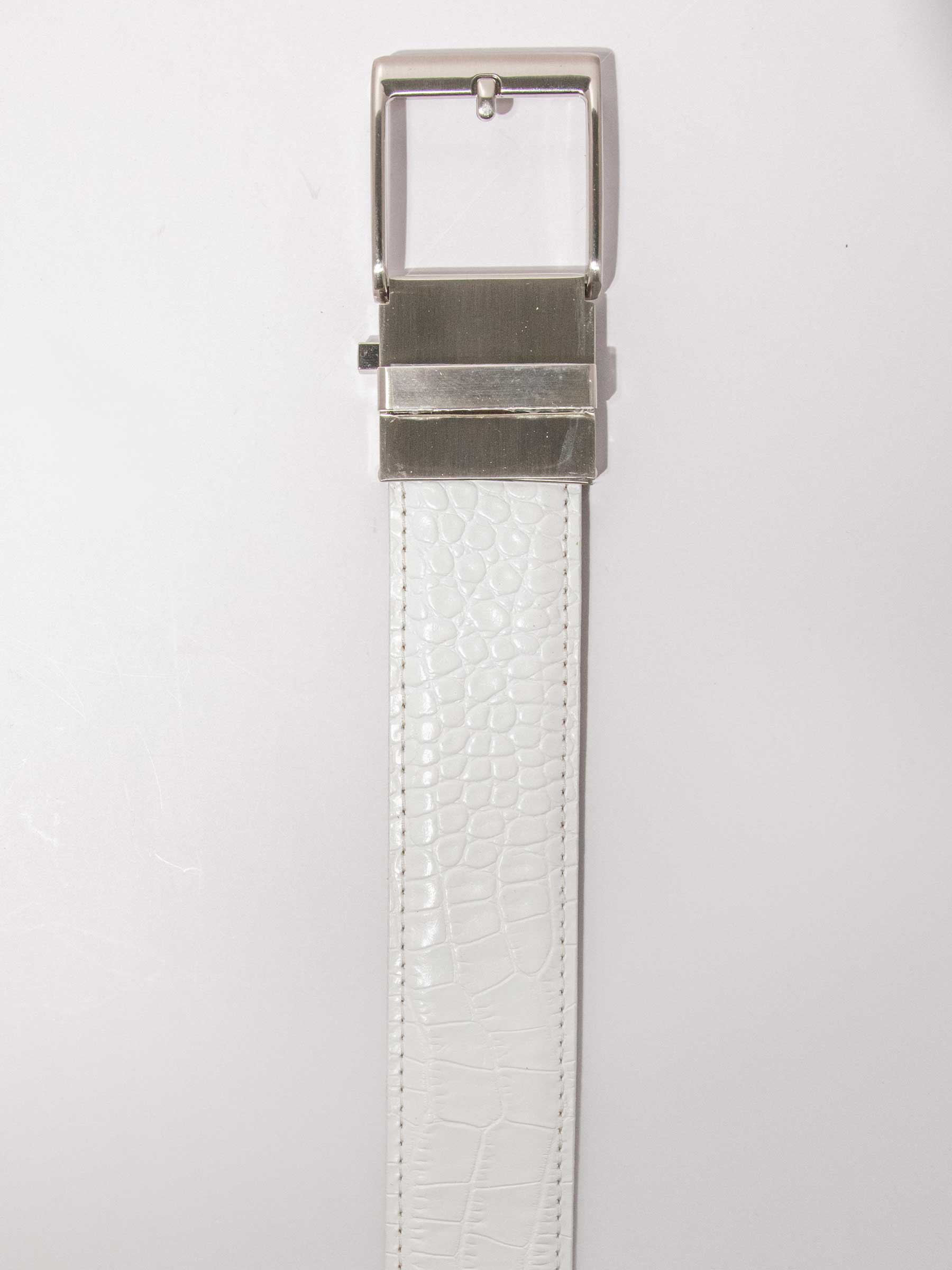 Kayiman White Luxury Ratchet Belt 1.575