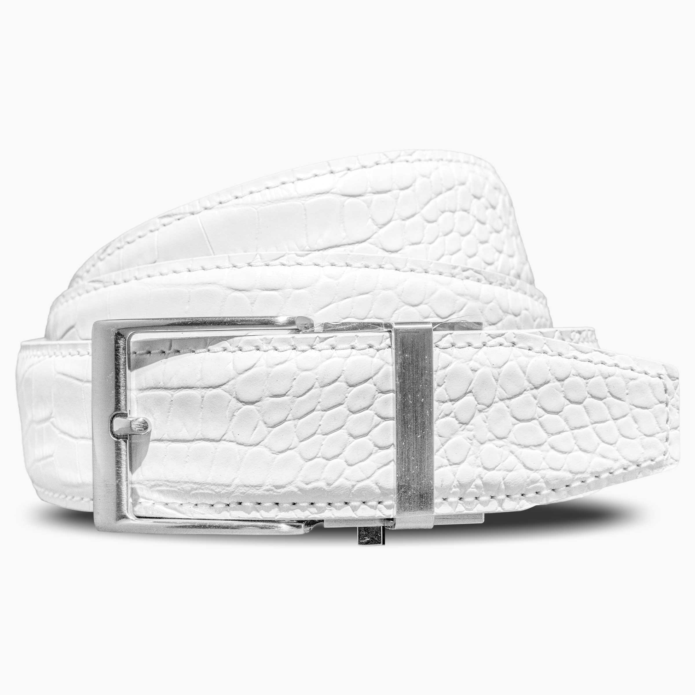 Kayiman White Luxury Ratchet Belt 1.575