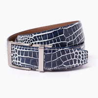 Kayiman Navy w/White Ratchet Belt 1.575" [40mm]