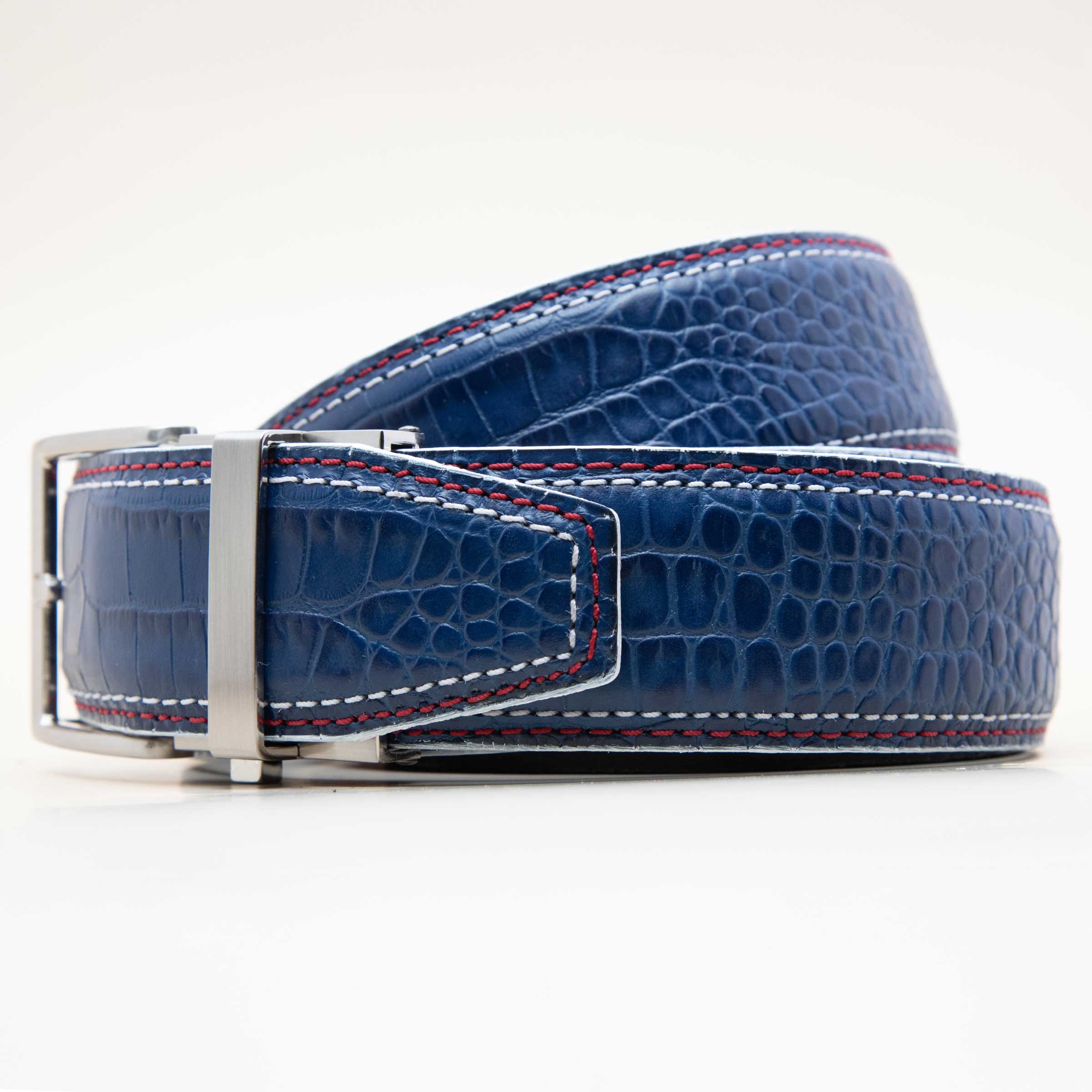 Limited Edition Hudson Reserve Kayiman Blue Luxury Ratchet Belt 1.575" [40mm]