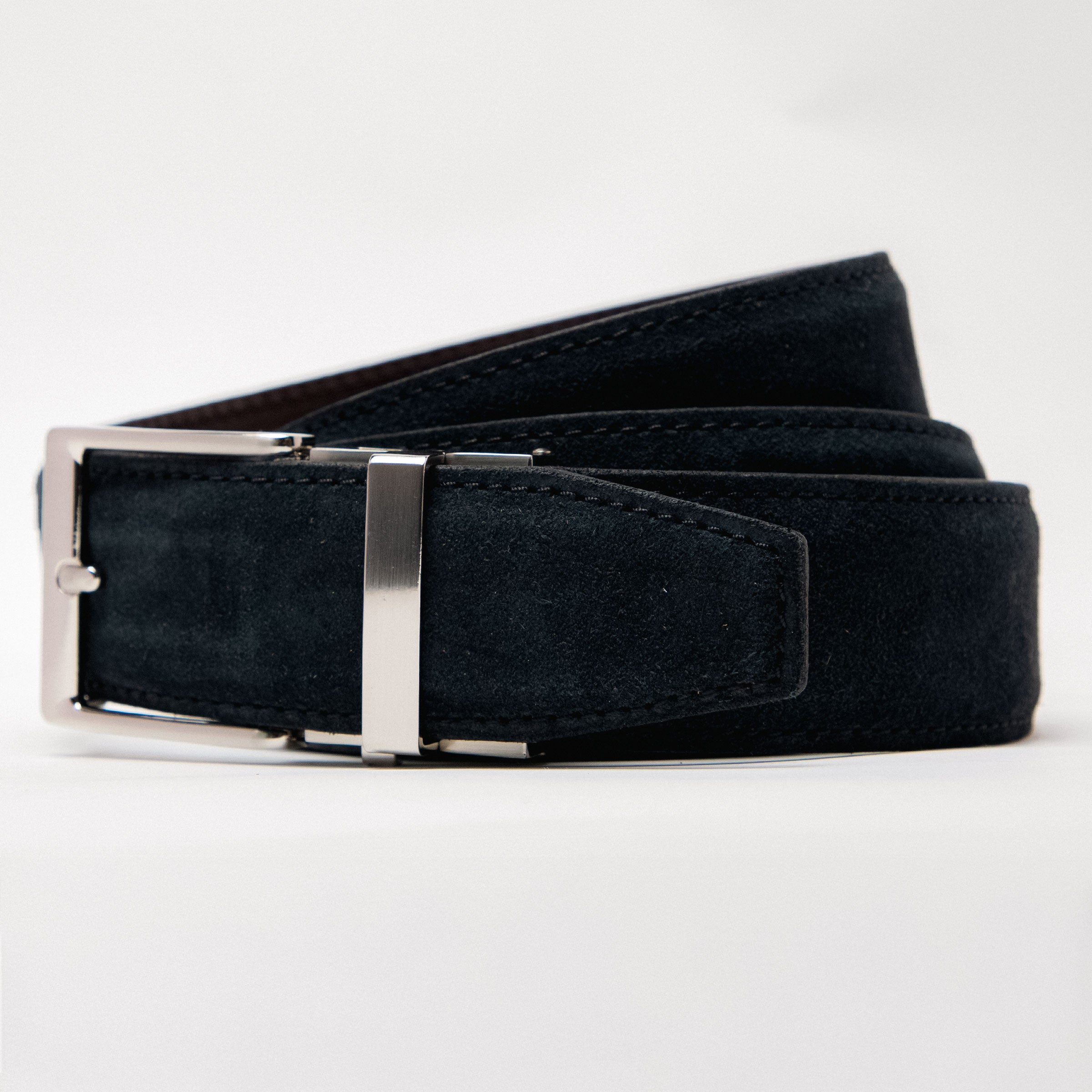 The Nocturne Suede Black Leather Dress Belt, 1.575" [40mm]