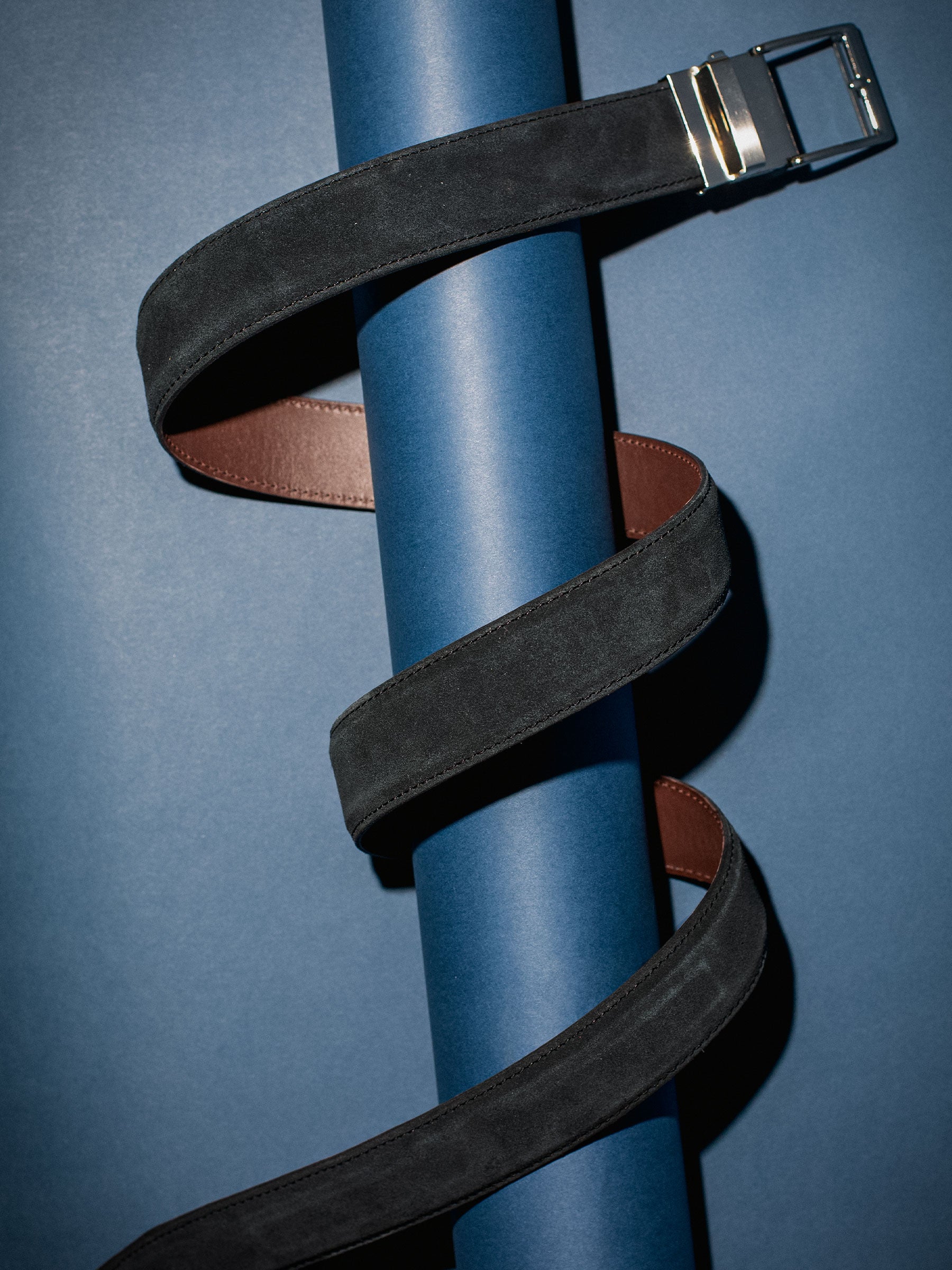 The Nocturne Suede Black Leather Dress Belt, 1.575" [40mm]