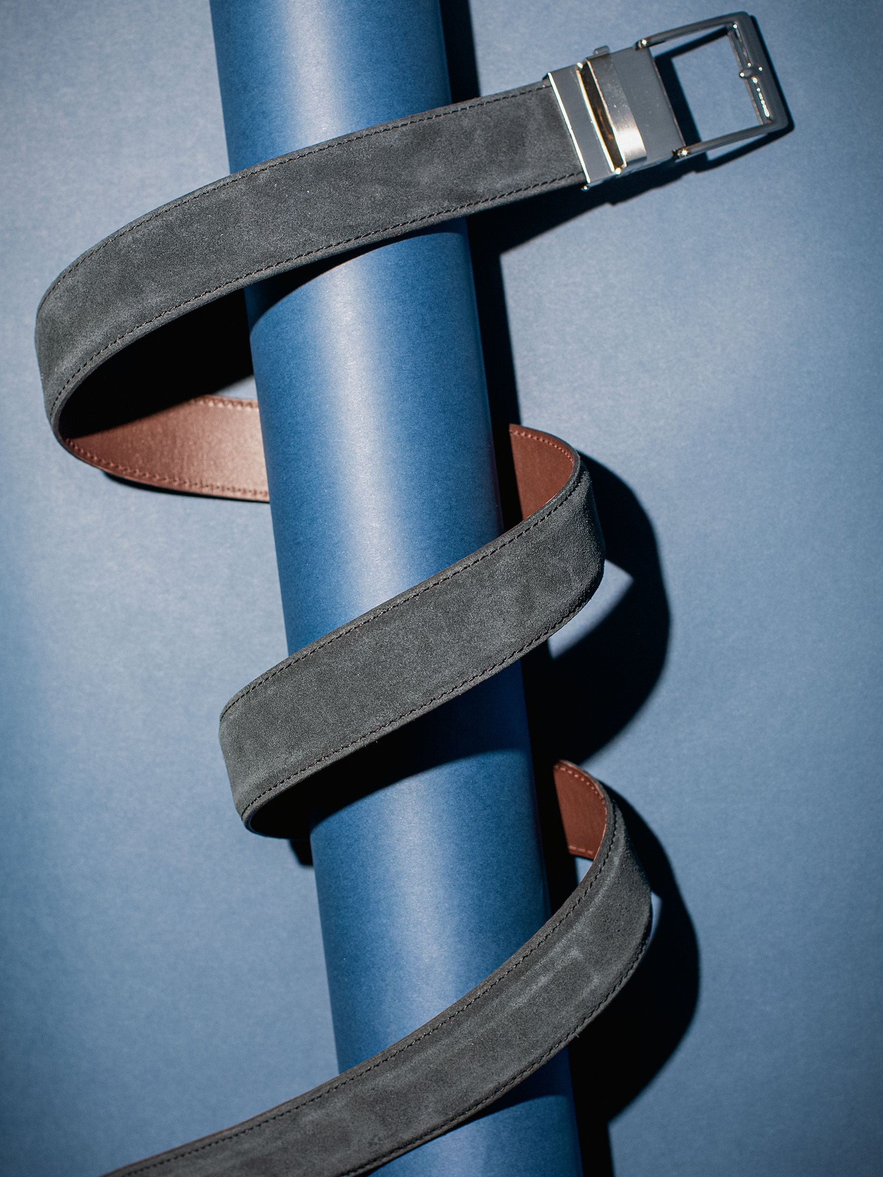 The Greybourne Suede Grey Leather Dress Belt, 1.575" [40mm]