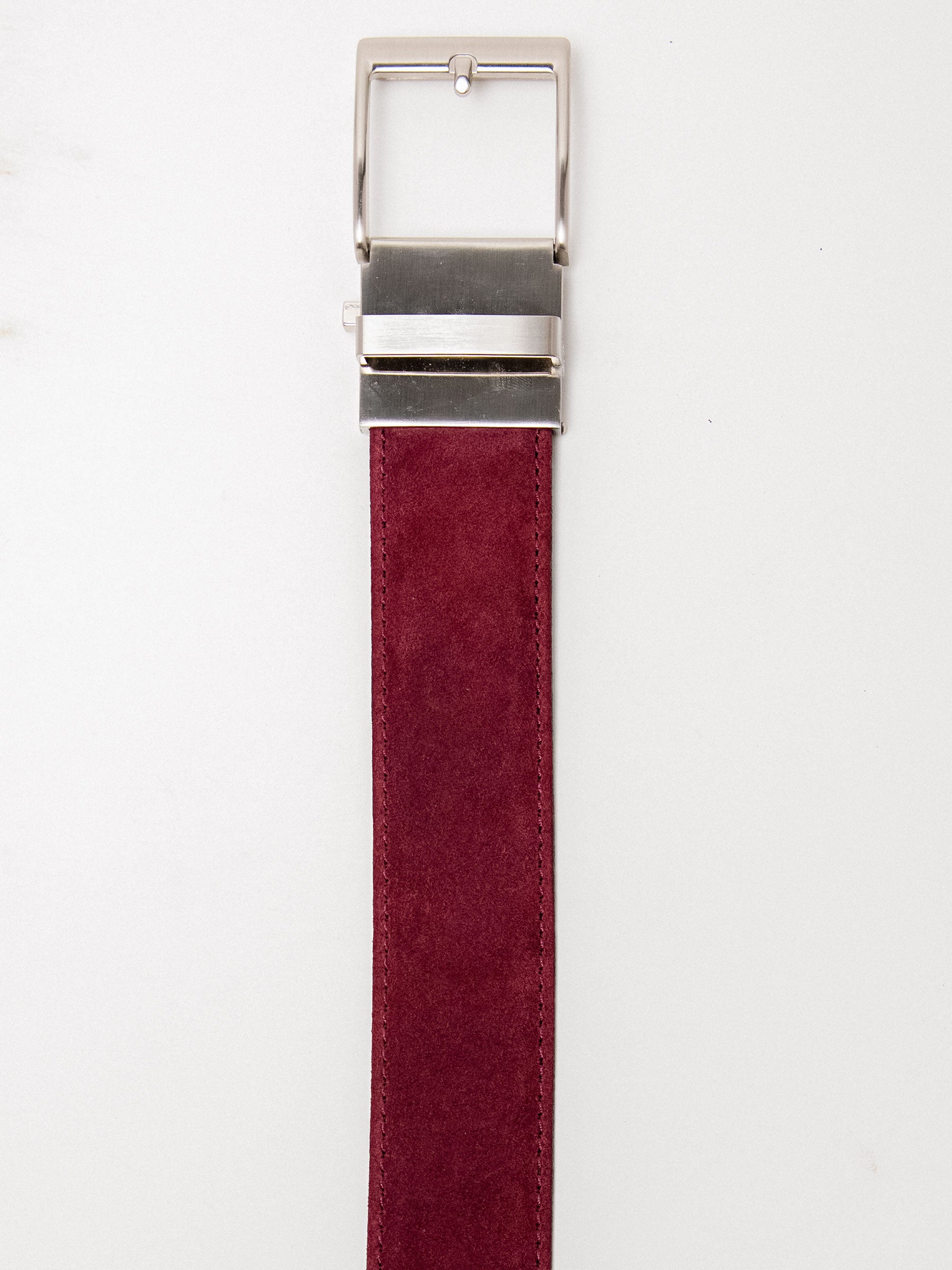The Bordeaux Standard Suede Maroon Leather Dress Belt, 1.575" [40mm]