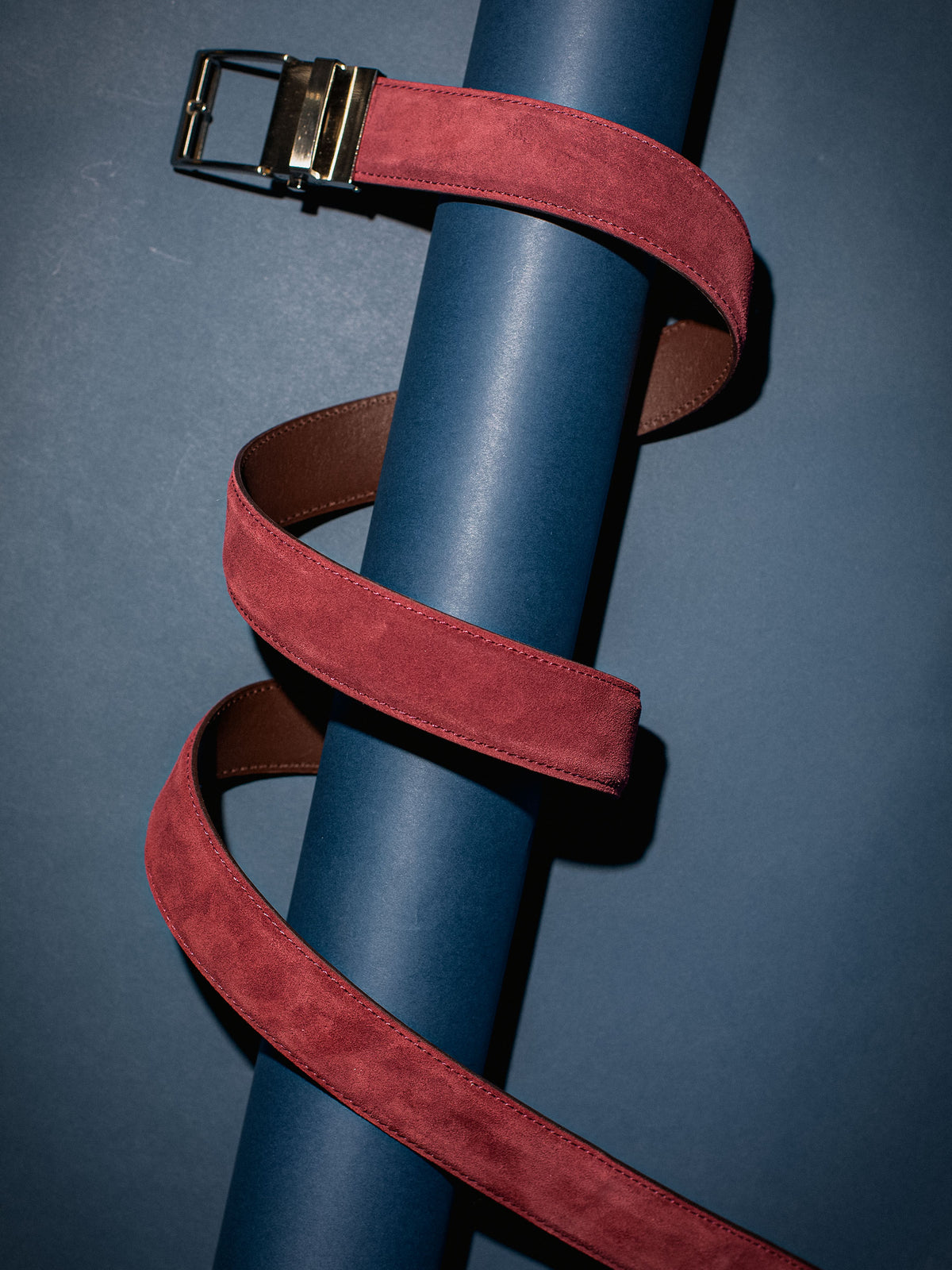 Nexbelt The Bordeaux Standard Suede Maroon Leather Dress Belt 1.575