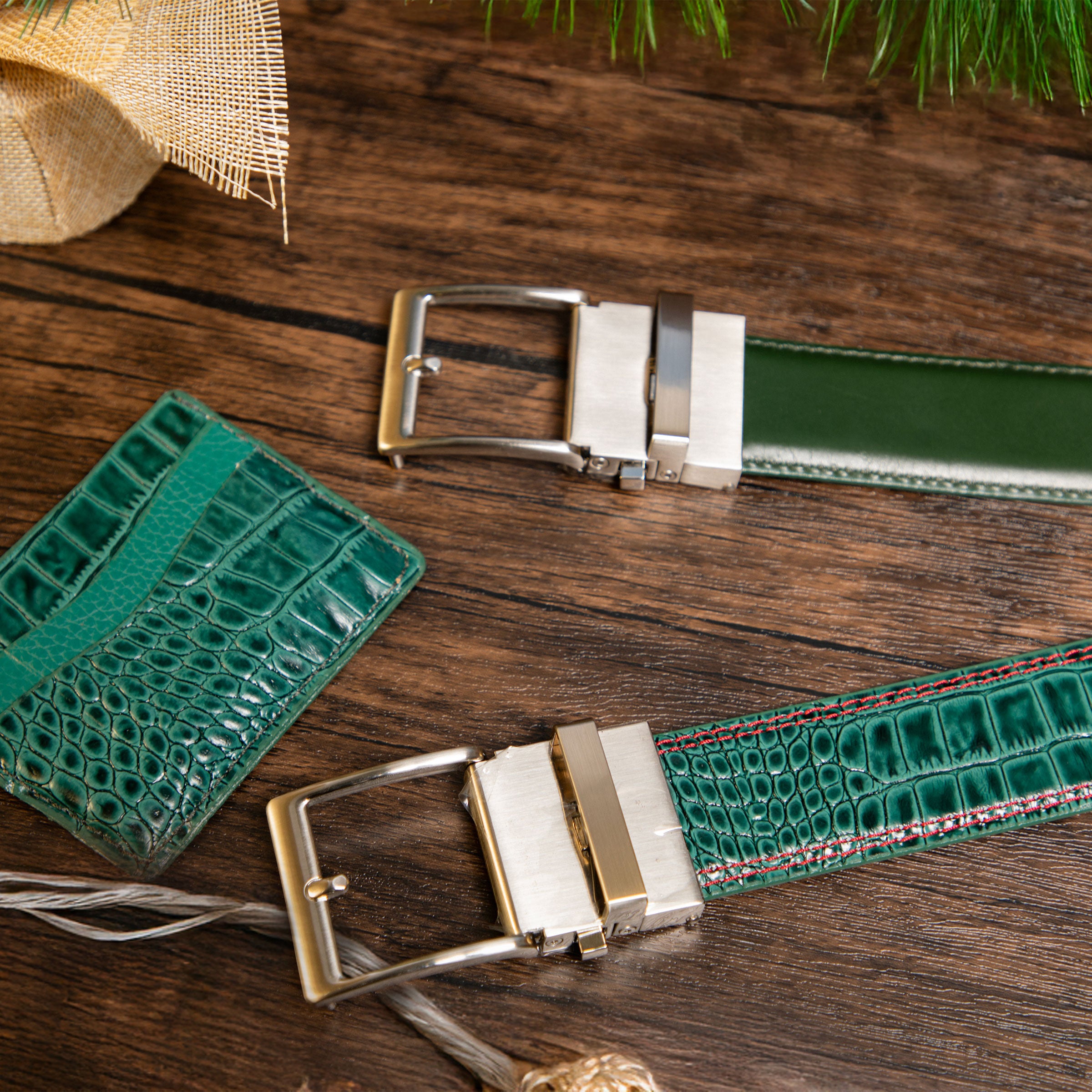 The Kringle Luxe Luxury Ratchet Belt 1.575" [40mm] | Limited Edition Holiday Elegance