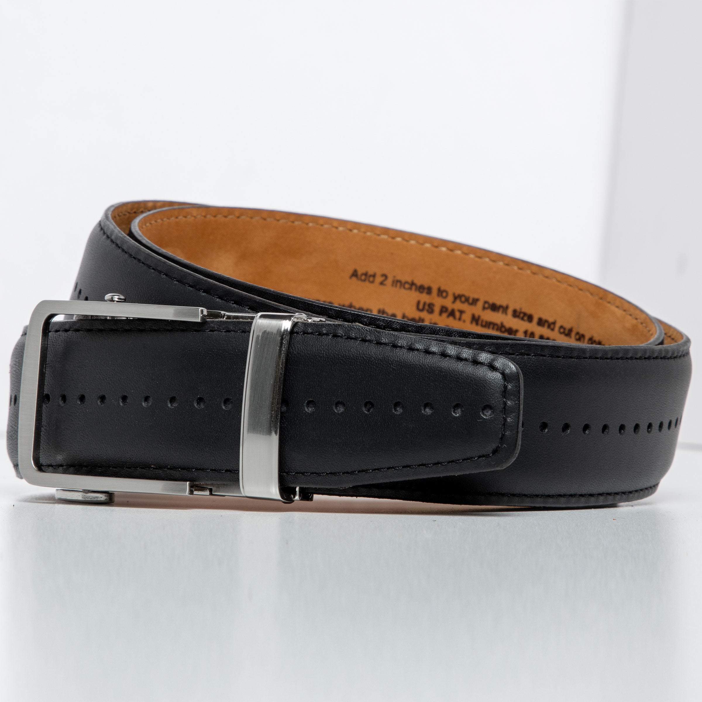 The Daniel Black | USA-Made Leather Dress Belt | 1 3/8" Strap, Dress Ratchet Belt