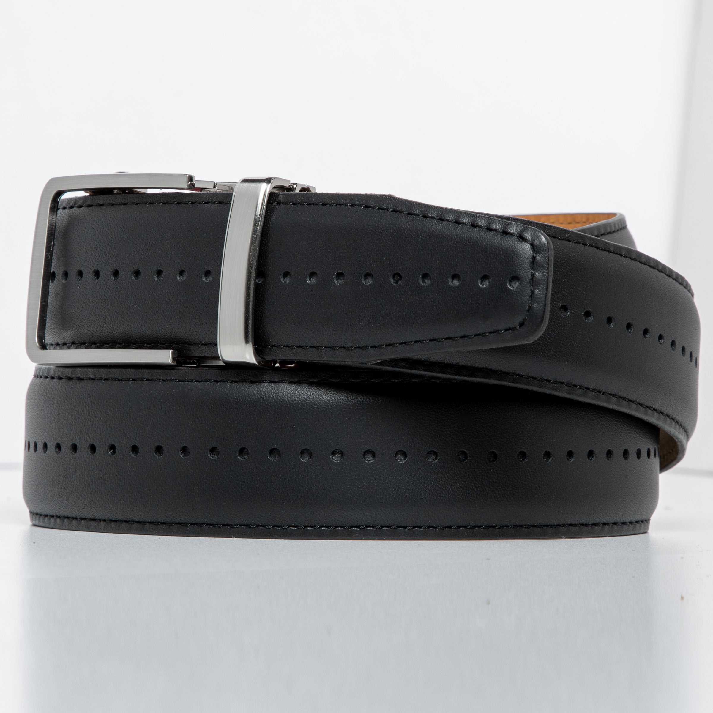 The Daniel Black | USA-Made Leather Dress Belt | 1 3/8" Strap, Dress Ratchet Belt