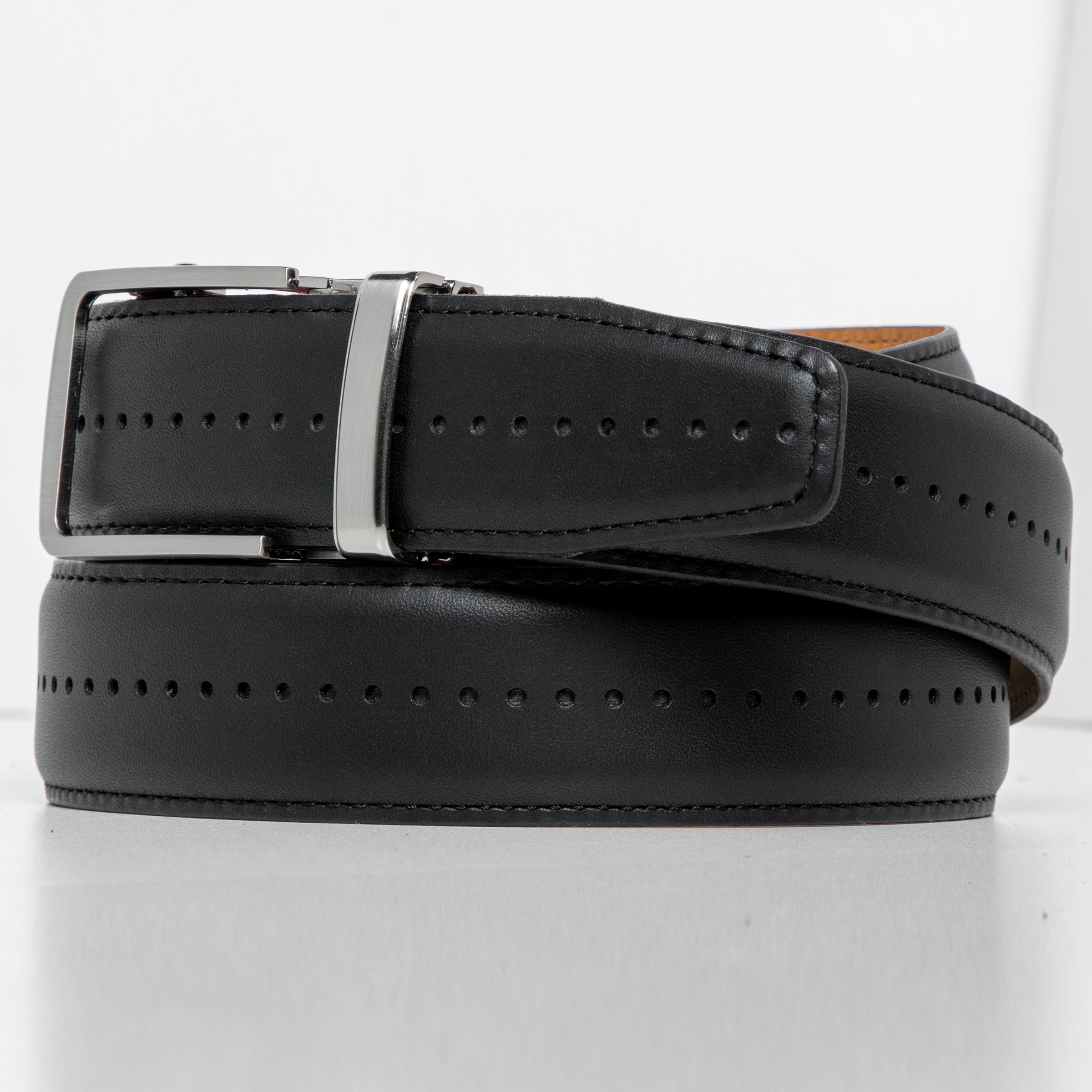 The Daniel Black | USA-Made Leather Dress Belt | 1 3/8" Strap, Dress Ratchet Belt