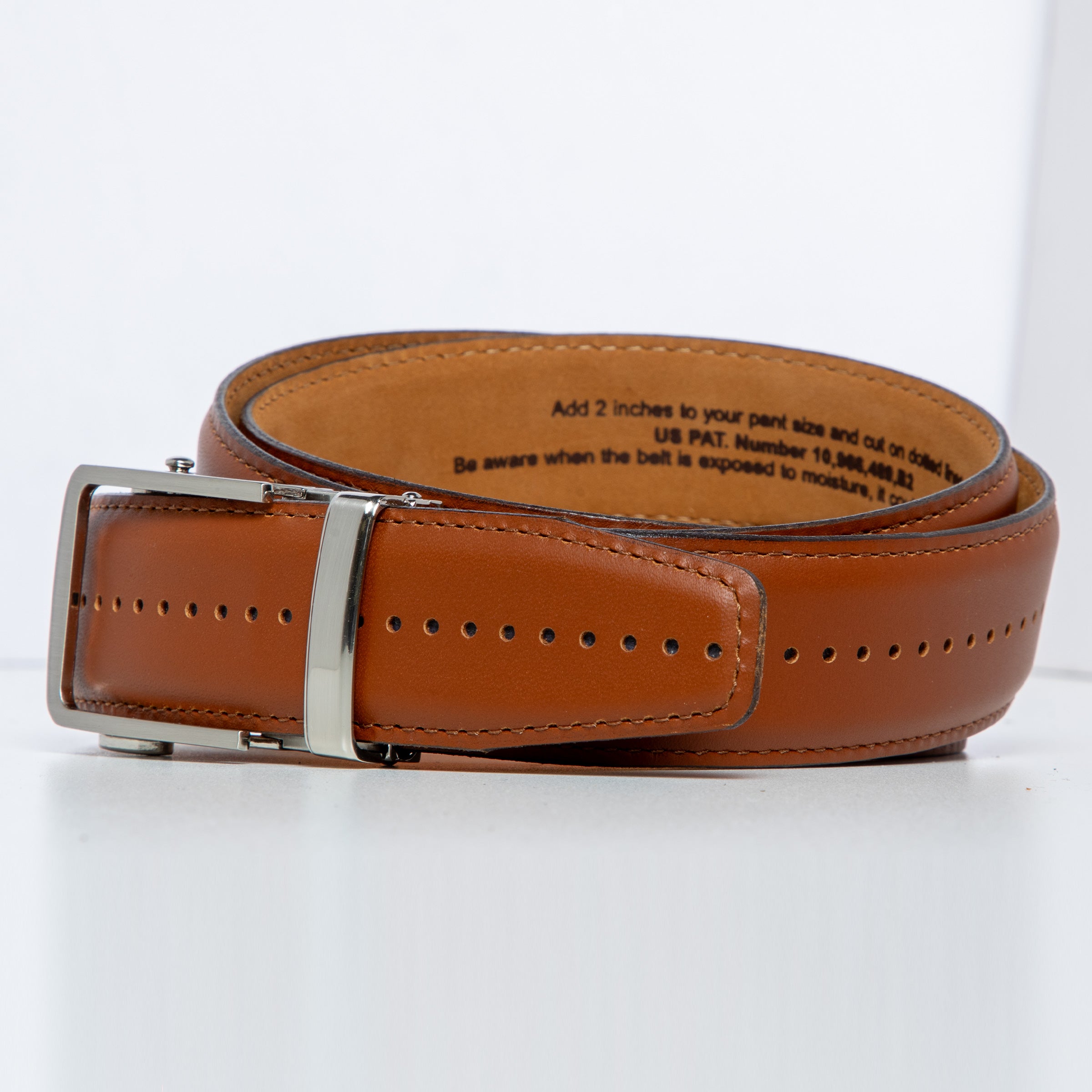 The Daniel Cognac | USA-Made Leather Dress Belt | 1 3/8" Strap, Dress Ratchet Belt