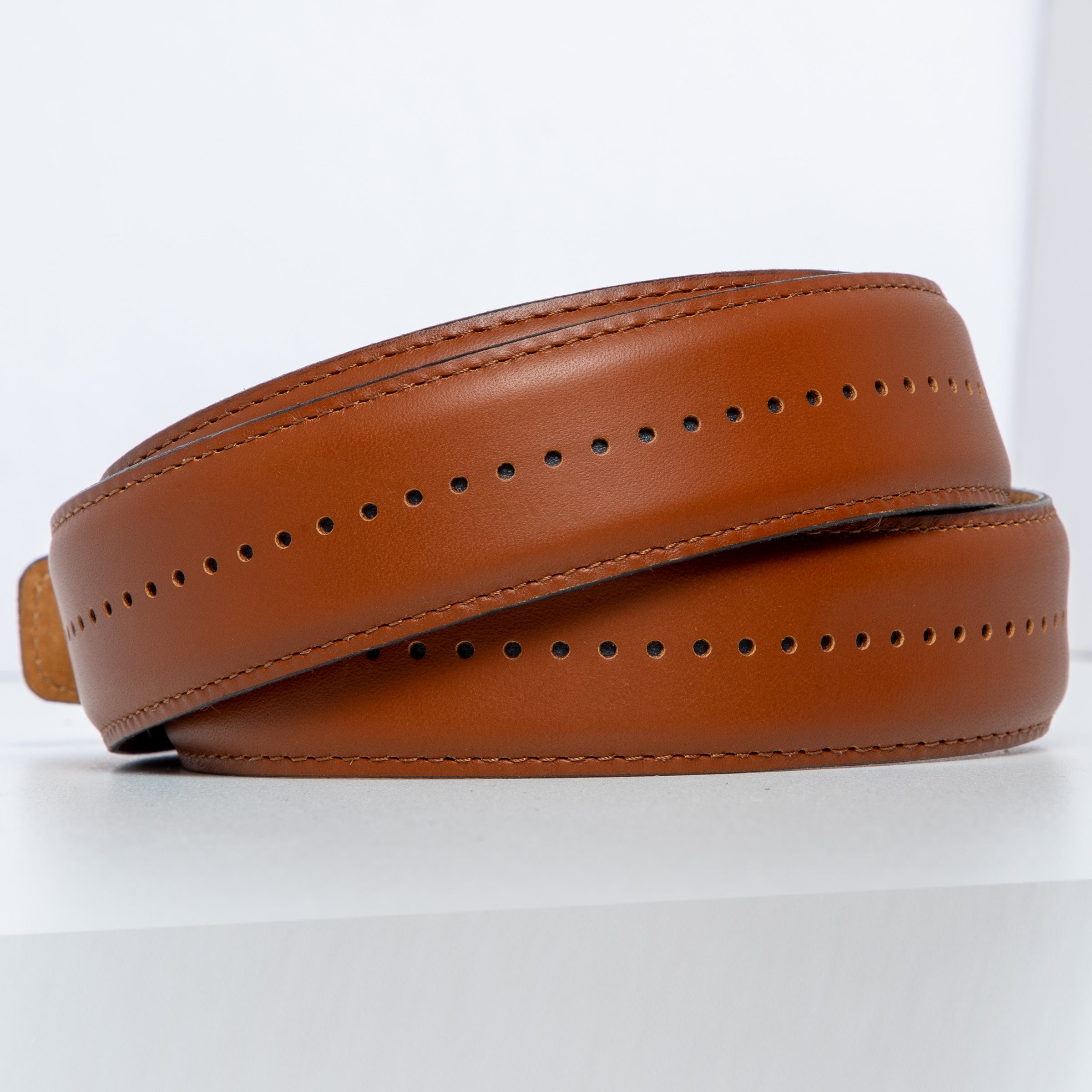 The Daniel Cognac | USA-Made Leather Dress Belt | 1 3/8" Strap, Dress Ratchet Belt