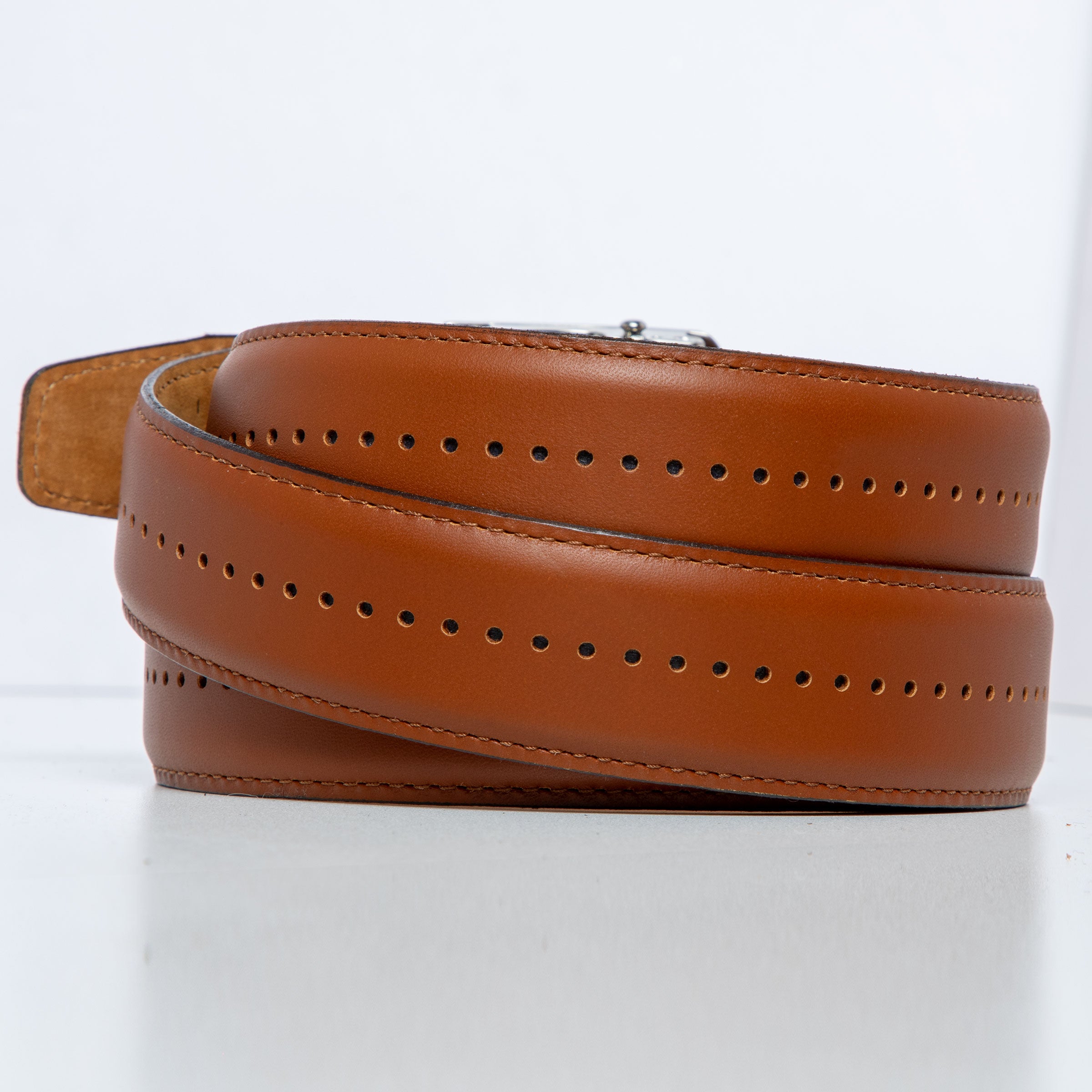 The Daniel Cognac | USA-Made Leather Dress Belt | 1 3/8" Strap, Dress Ratchet Belt