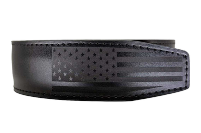 Super Patriot Black 1 3/8" Leather Dress Strap