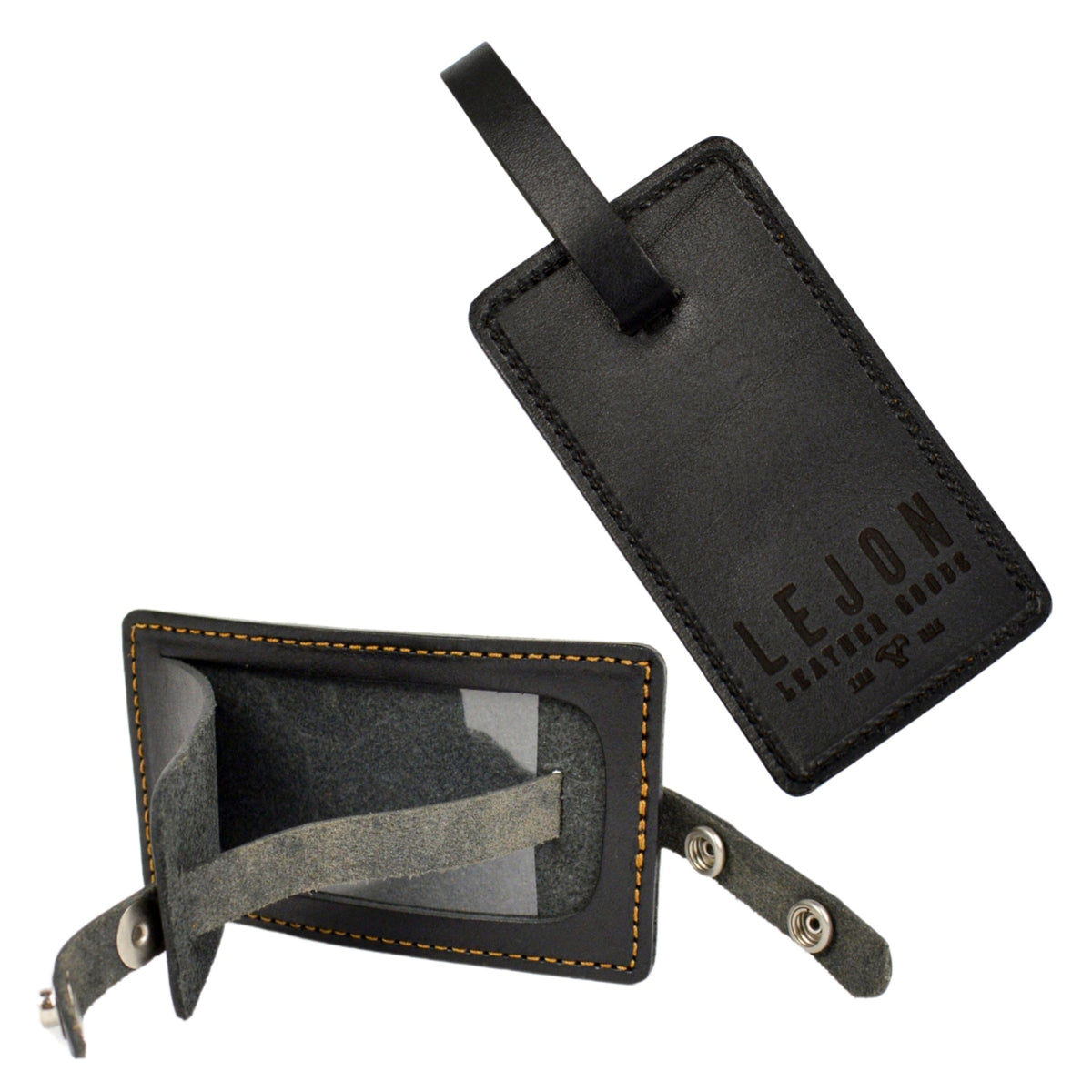 Lejon Traveler Leather Luggage Tag | Premium Travel ID Tag