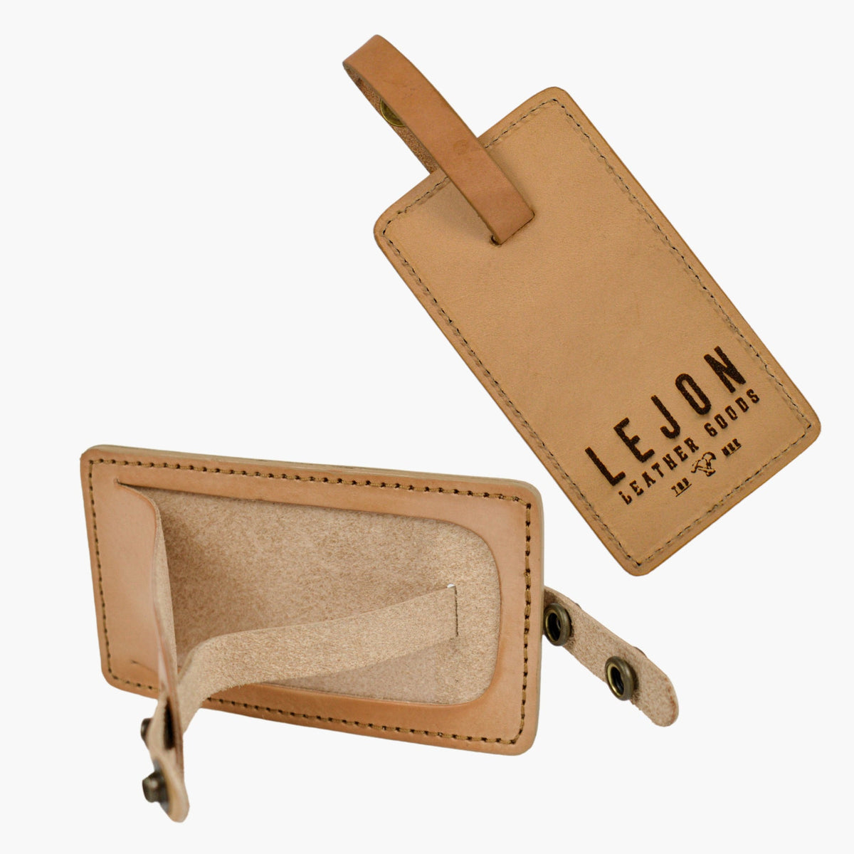 Lejon Traveler Leather Luggage Tag | Premium Travel ID Tag