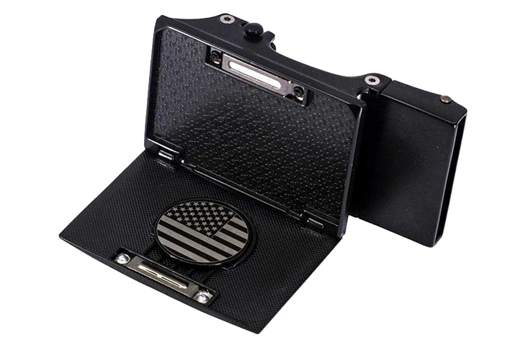 USA Flag Black Go-In Golf Buckle, Fits 1 3/8" Straps