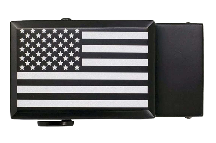 USA Flag Black Go-In Golf Buckle, Fits 1 3/8" Straps
