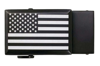 USA Flag Black Go-In Golf Buckle, Fits 1 3/8" Straps