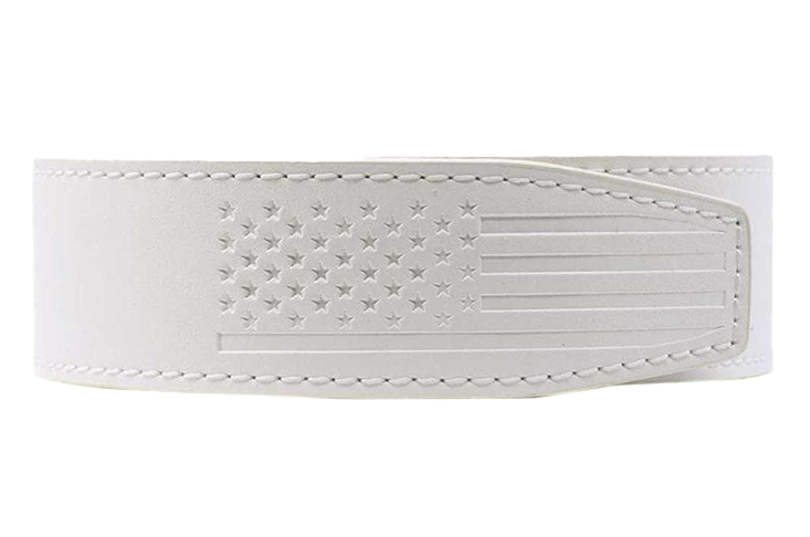 Smooth White USA Flag Tip Debossed, 1 3/8" Strap