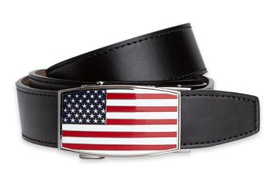 XL USA Flag Aston Black, 1 3/8" Strap, Dress Belt