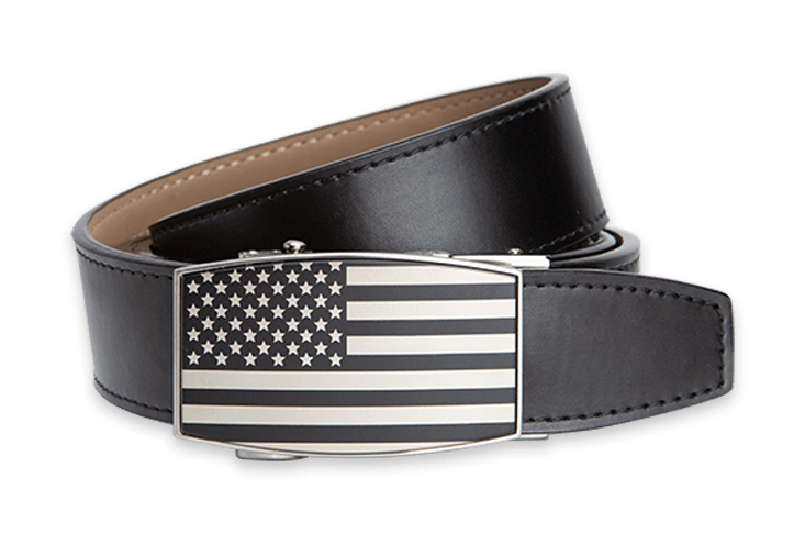 USA Flag Black Aston Black, 1 3/8" Strap, Dress Belt