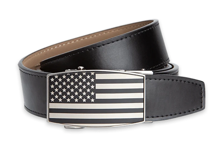 XL USA Flag Black Aston Black, 1 3/8" Strap, Dress Belt