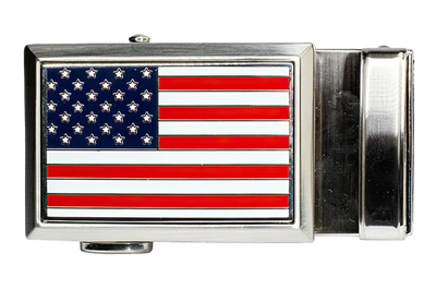 USA Flag Beveled Golf Buckle, Fits 1 3/8" Straps