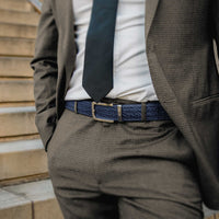 Bison Navy Luxury Ratchet Belt 1.5" [38mm]