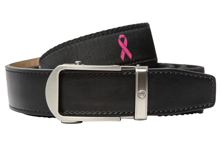 Hampton Black Pink Ribbon, 1 3/8" Strap, Golf Ribbon Belt