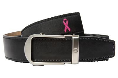 Hampton Black Pink Ribbon, 1 3/8" Strap, Golf Ribbon Belt