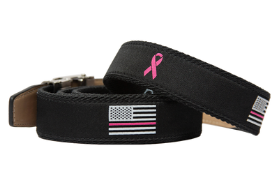 Hampton Black Pink Ribbon, 1 3/8" Strap, Golf Ribbon Belt