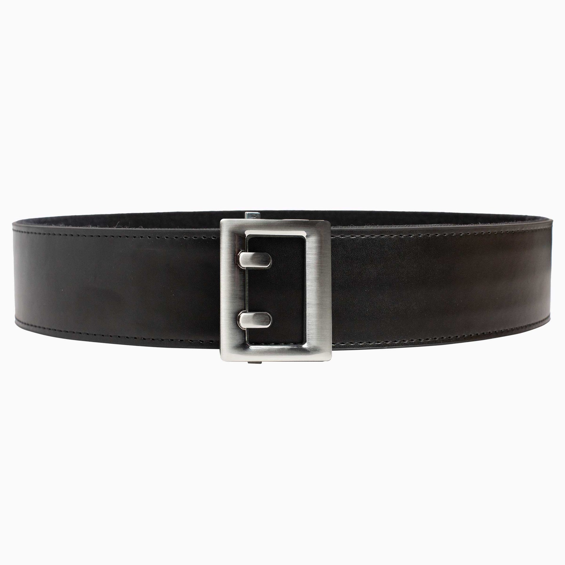 Leather Duty Ratchet Belt Nickel Buckle 2.25" [57 mm]