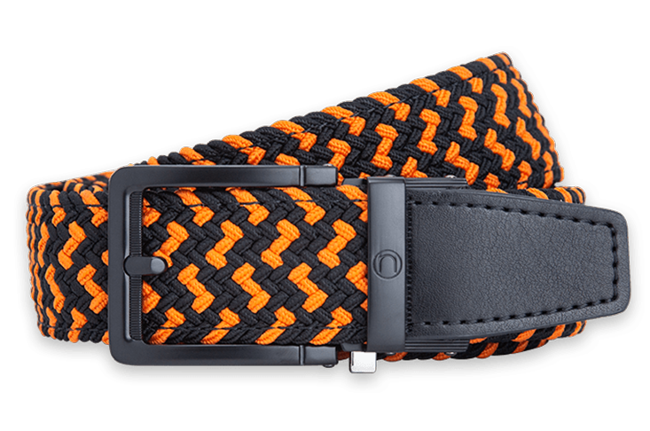 Braided Orange & Black, 1 3/8" Strap, Golf Belt