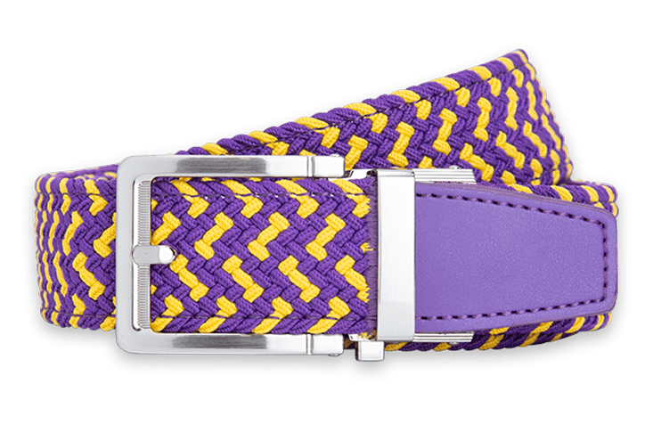 Braided Purple & Gold, 1 3/8" Strap, Golf Belt
