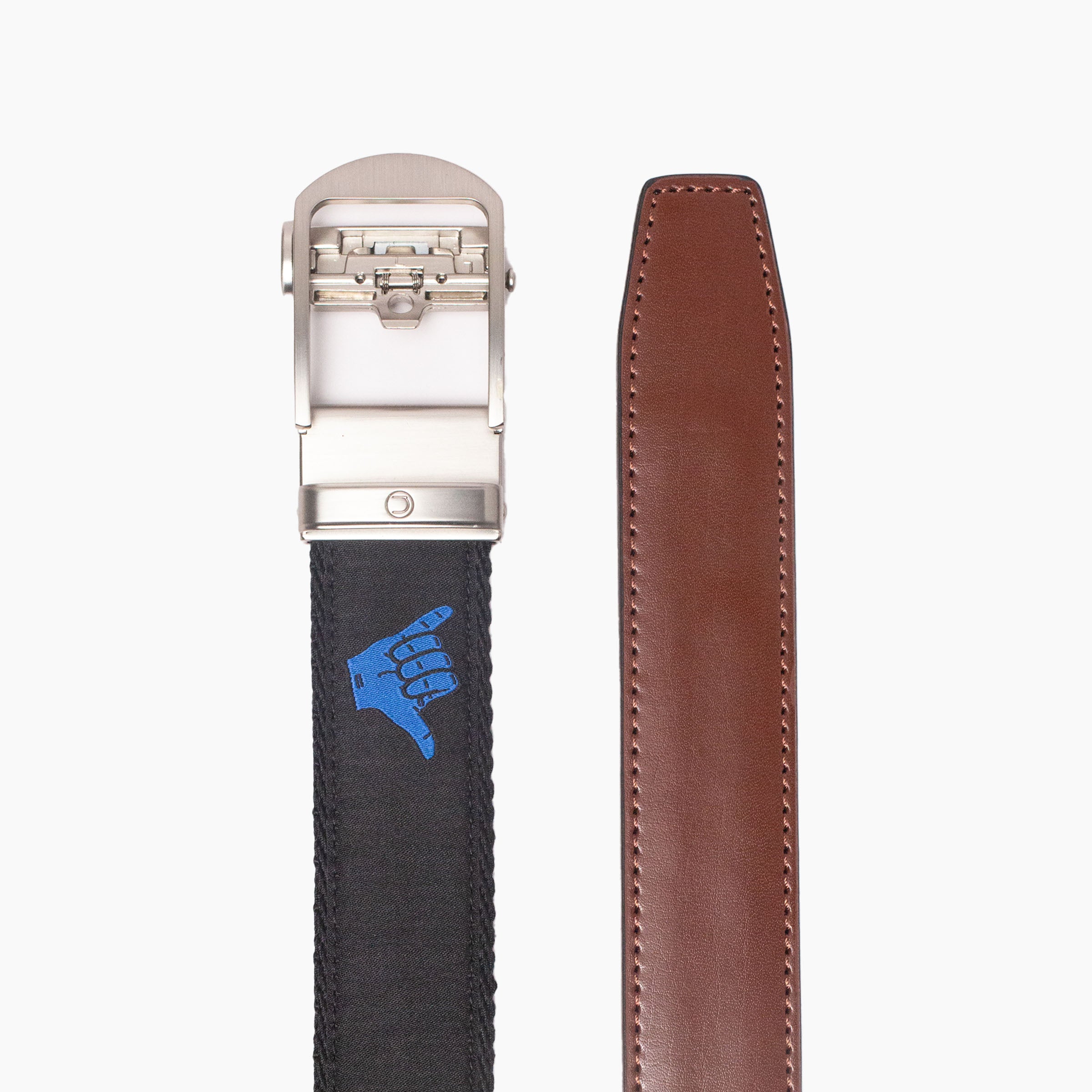 Hampton Shaka Red, White, & Blue Ribbon Ratchet Belt 1.38" [35mm]