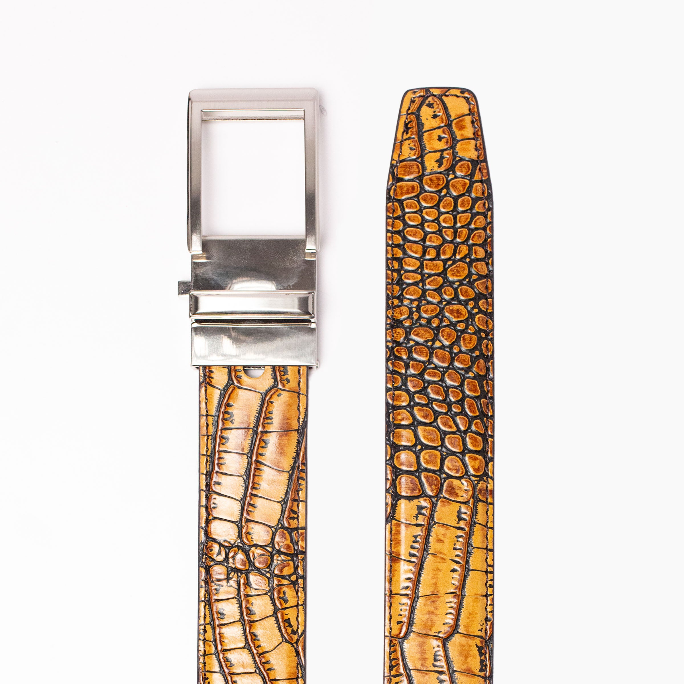 Cayman Brown & Tan V2 Ratchet Belt 1 3/8" Strap [35mm]