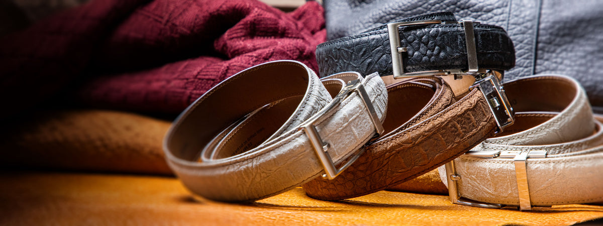 Limited Edition Velluto Croc Suede Belts