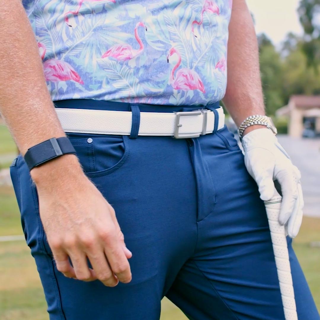 Neubelt Vegan White, 1 3/8" Strap, Golf Belt